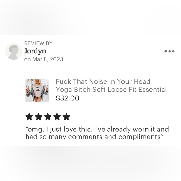 Fuck That Noise In Your Head Yoga Bitch Buttery Soft Loose Fit Tee NWT - Picture 8 of 16